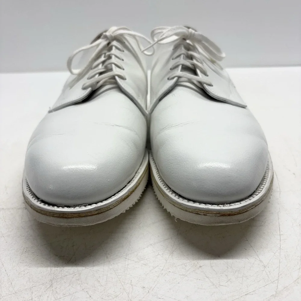 Alden 427 White Calfskin Plain Toe Dover Blucher Derby Shoes Men's Size 9.5 C/E